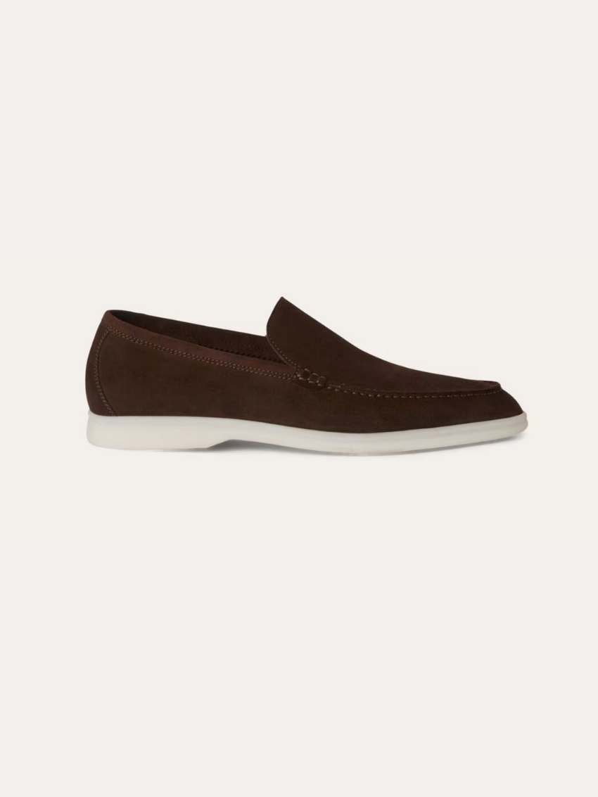 Anti-slip dark brown loafers