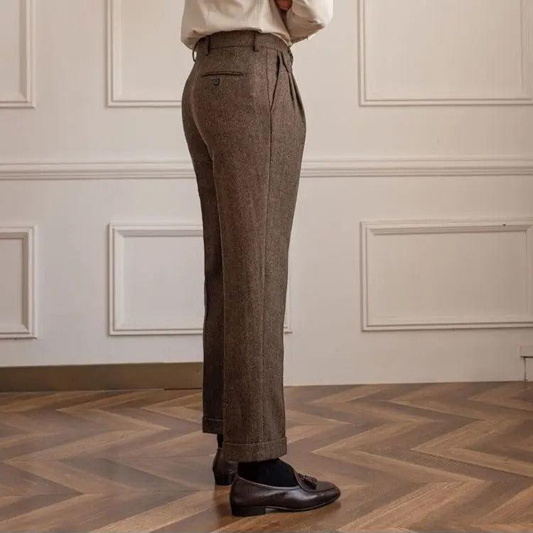 Classic wool trousers for men