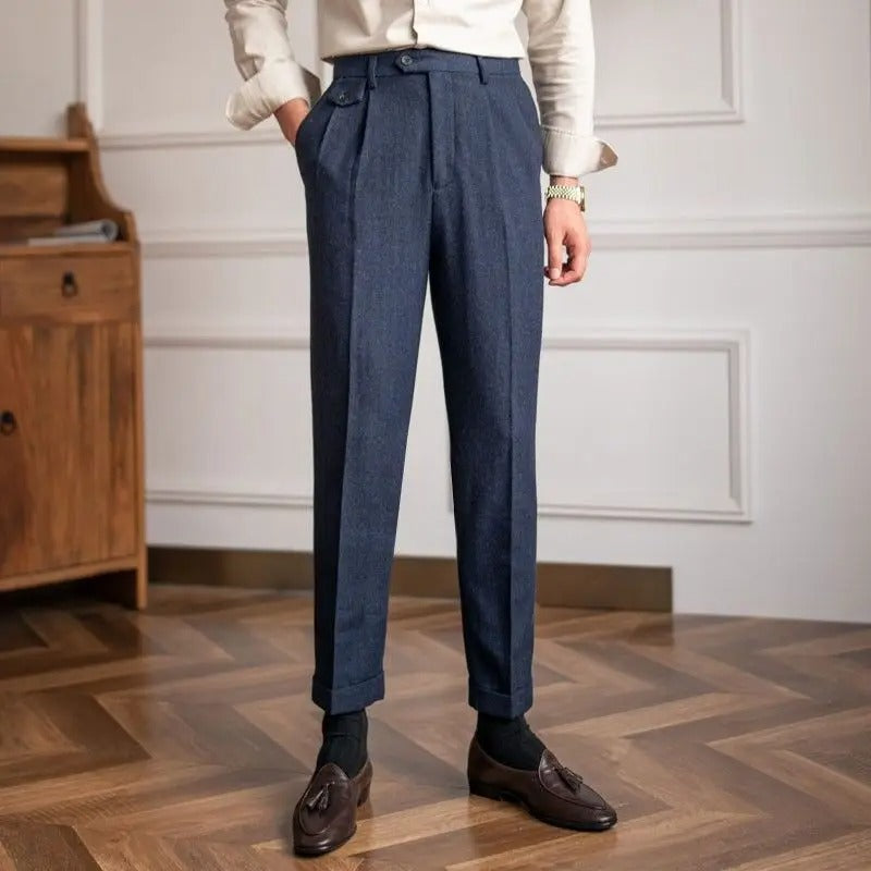 Classic wool trousers for men