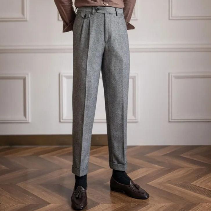 Classic wool trousers for men