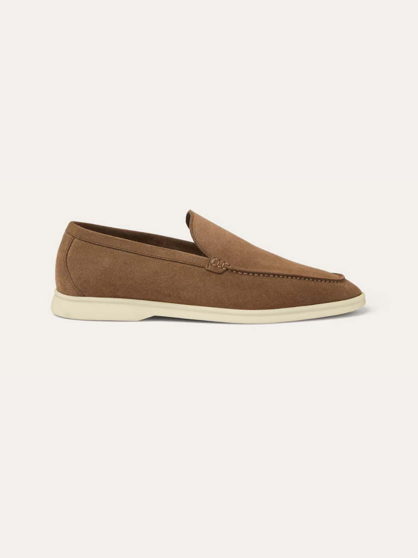 Comfortable light brown men's loafers