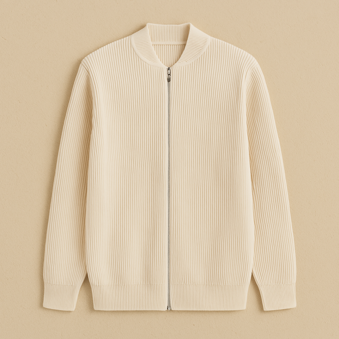 Jonas – Modern Knitted Cardigan with Zipper