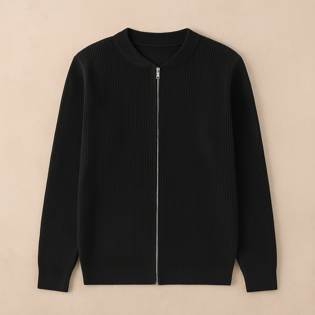 Jonas – Modern Knitted Cardigan with Zipper