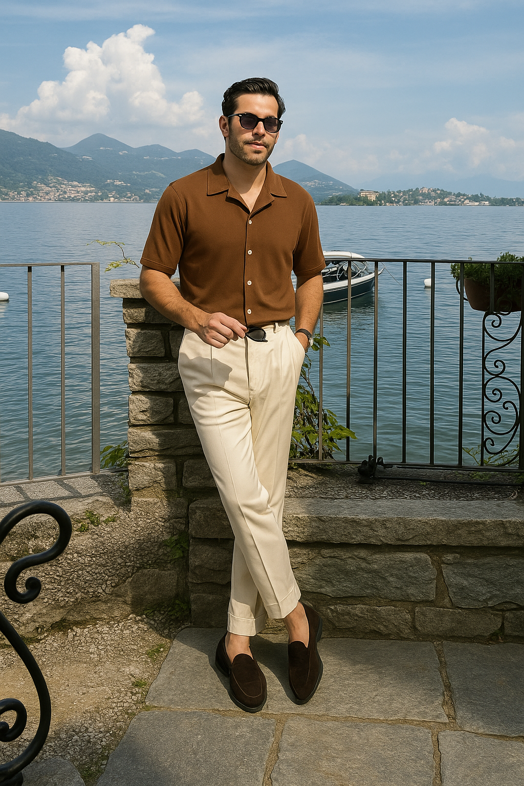 Lucas – Elegant Brown Loose Fit Shirt