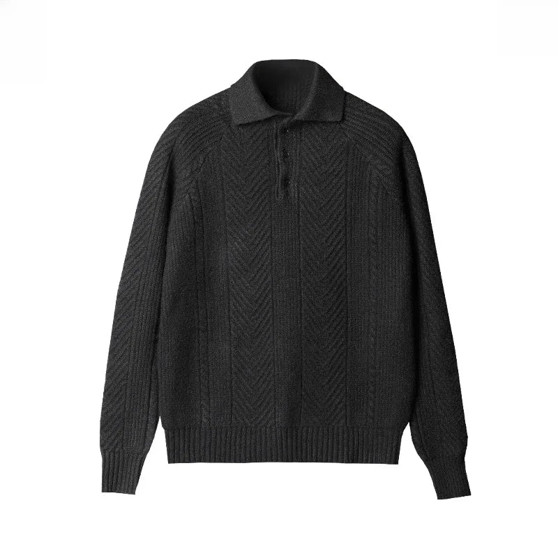 Noah | Old Money Cashmere Knitted Polo Sweater