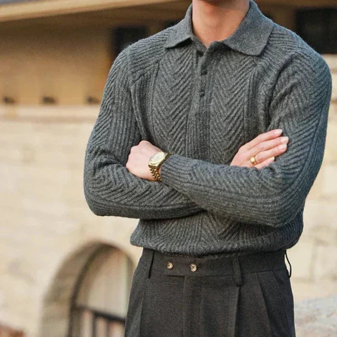 Noah | Old Money Cashmere Knitted Polo Sweater