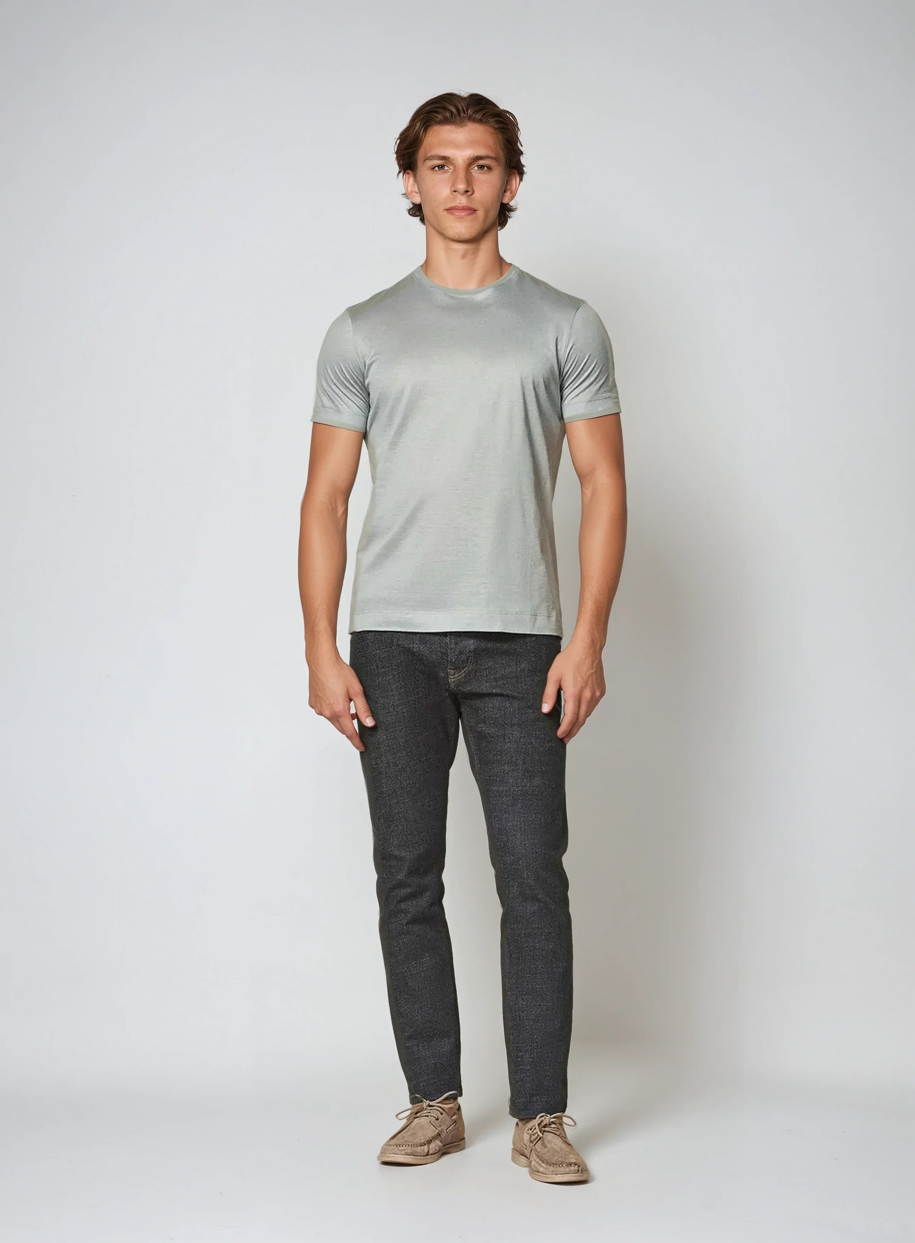 Old Money Grey Basic T-shirt