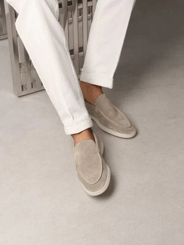 Harvey - Old Money Gray Suede Loafers Men
