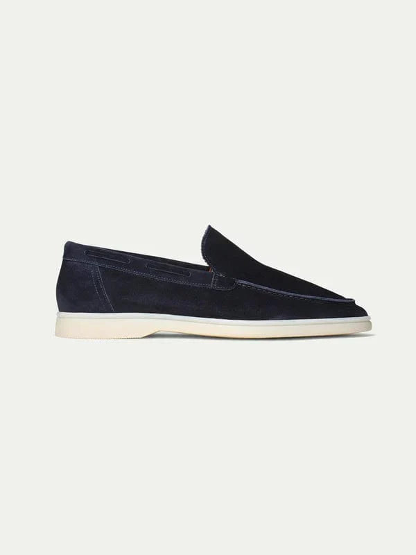 James – Navy Suede Loafers