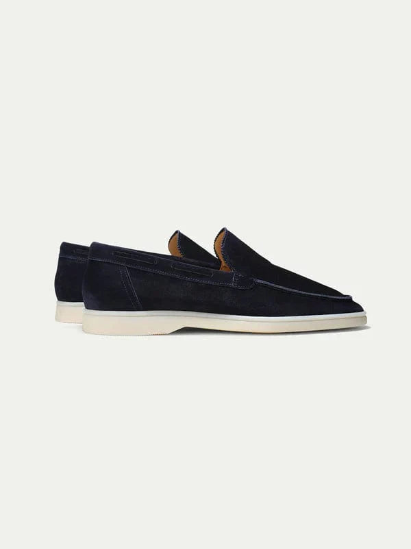 James – Navy Suede Loafers