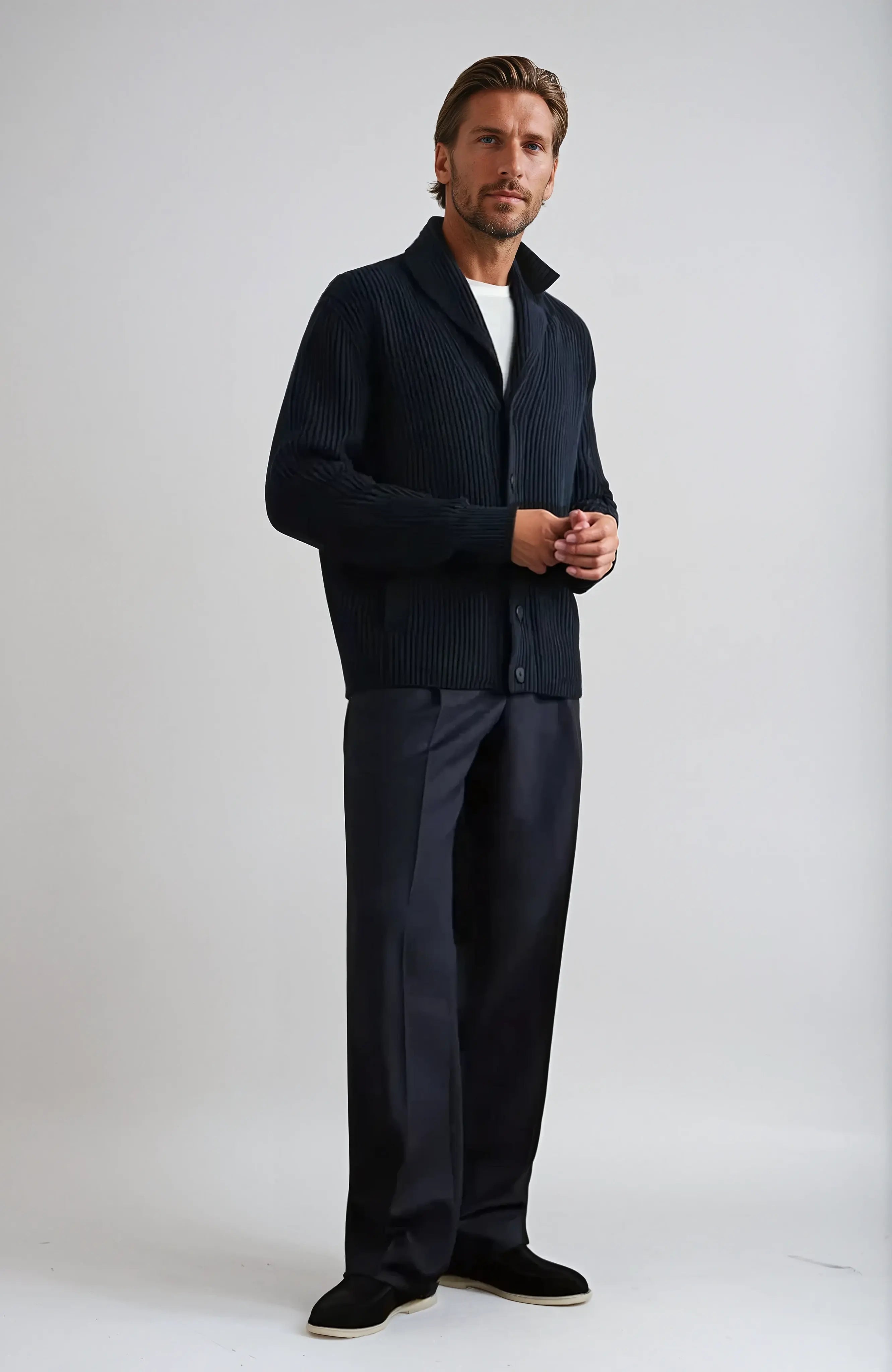 Old Money Suede Loafers Navy Blue