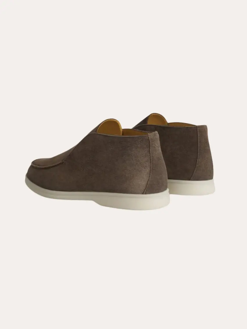 Dark grey suede winter loafers