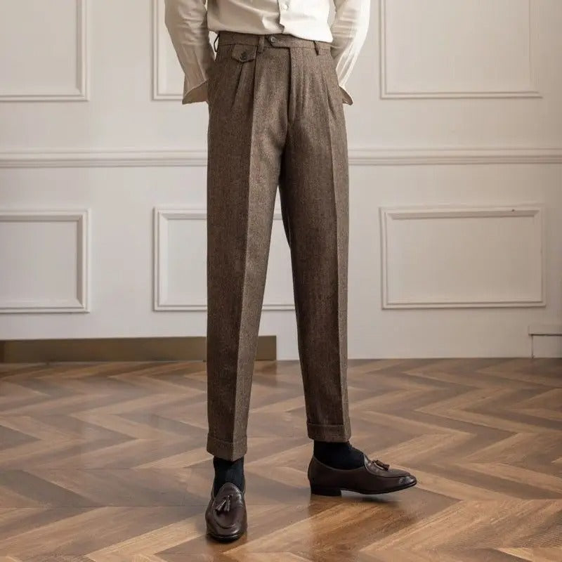 Classic wool trousers for men