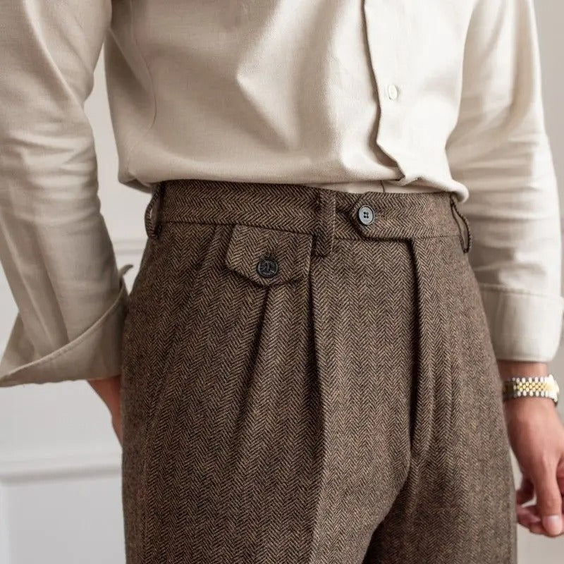 Classic wool trousers for men