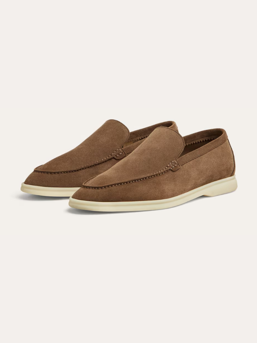 Comfortable light brown men's loafers