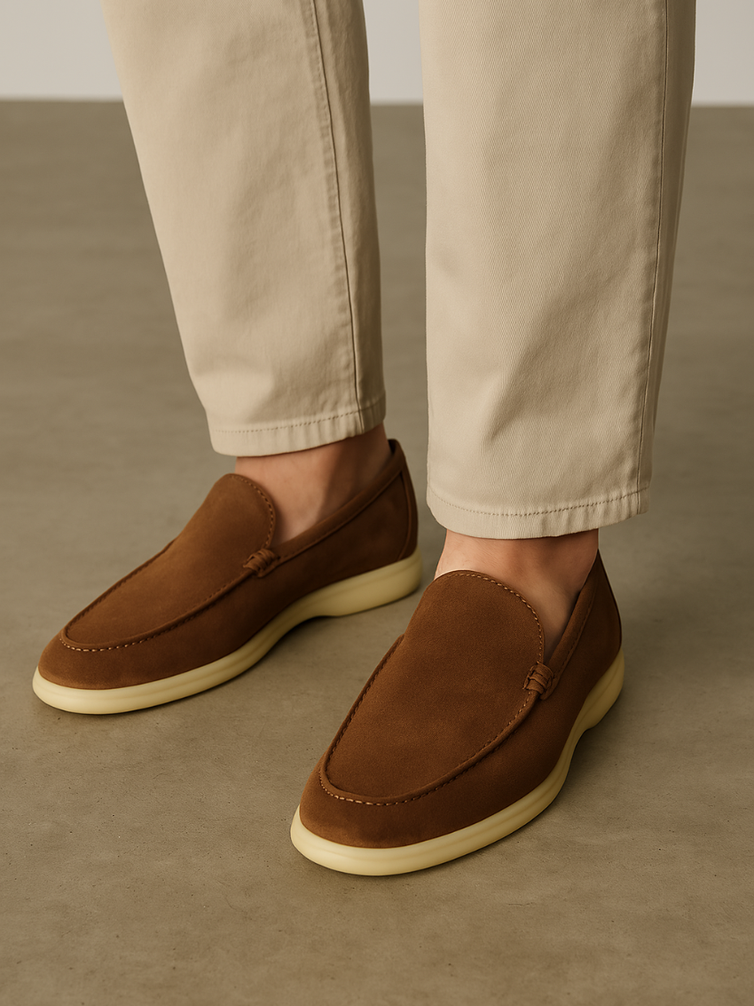 Comfortable light brown men's loafers