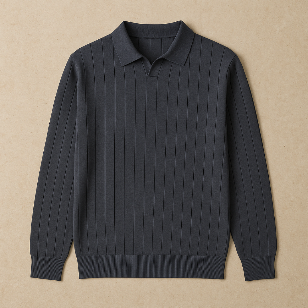 Jens – Elegant Strikket Poloshirt