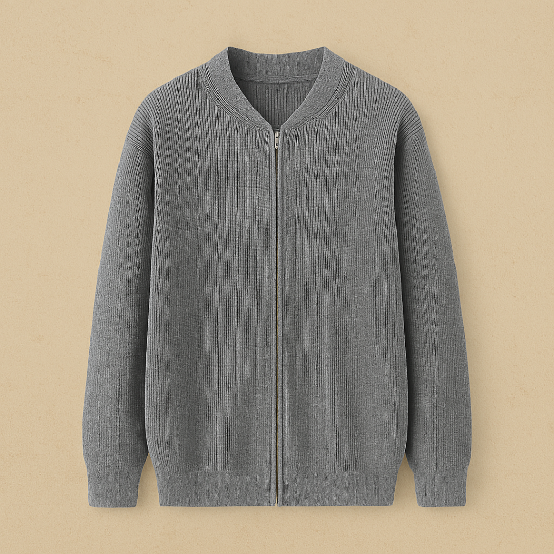 Jonas – Modern Knitted Cardigan with Zipper