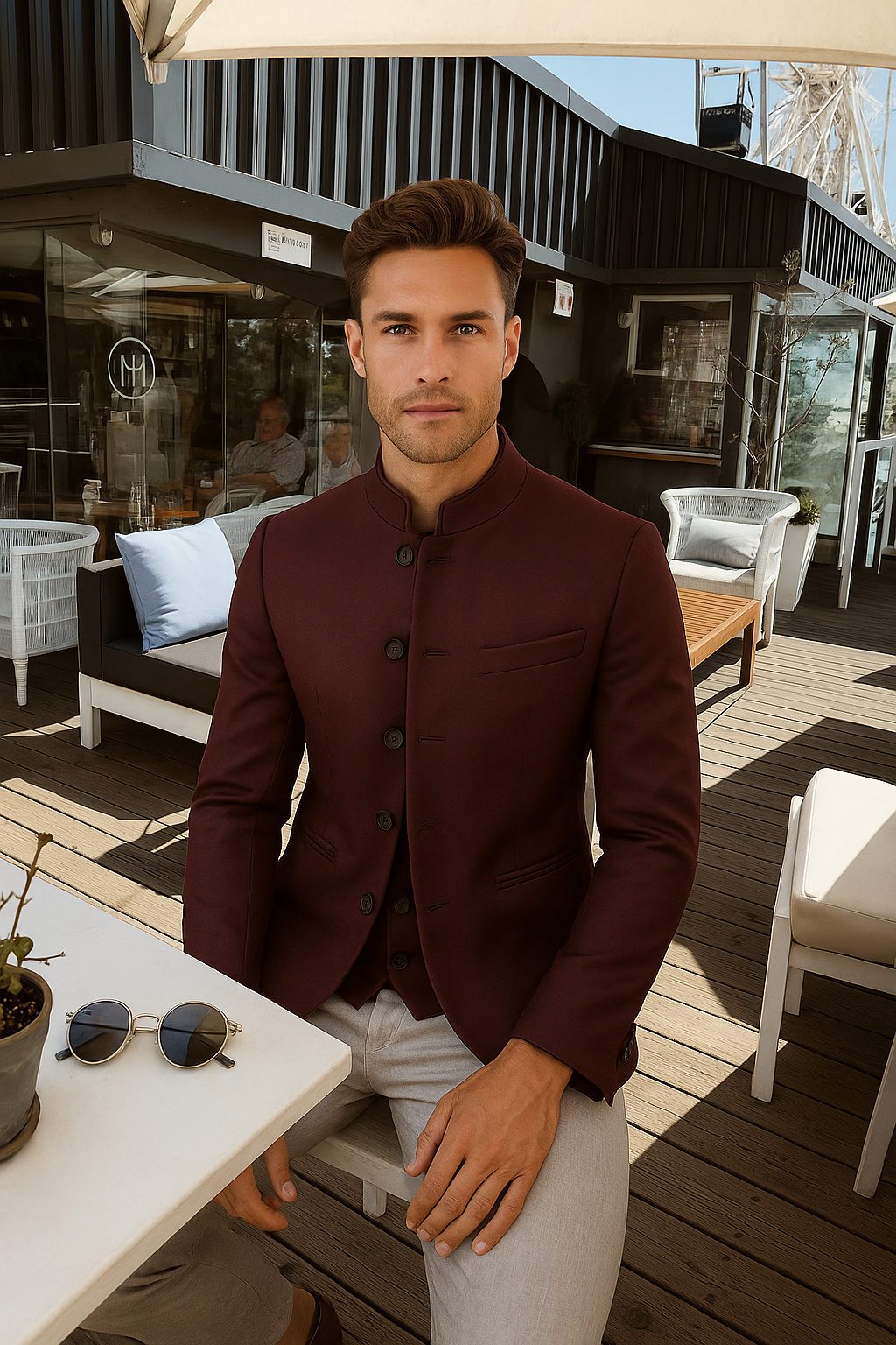 Lars - Elegant Raised Collar Summer Blazer