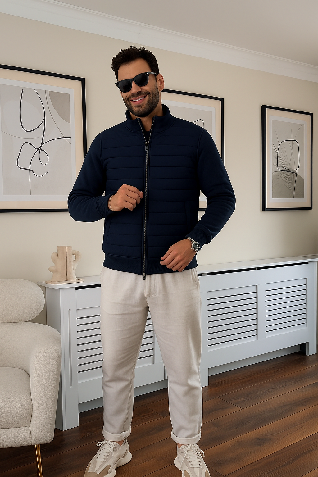 Anton – Strik Bomberjakke Slim Fit