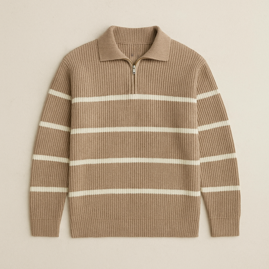 Magnus - Cozy Striped Half-Zip Sweater