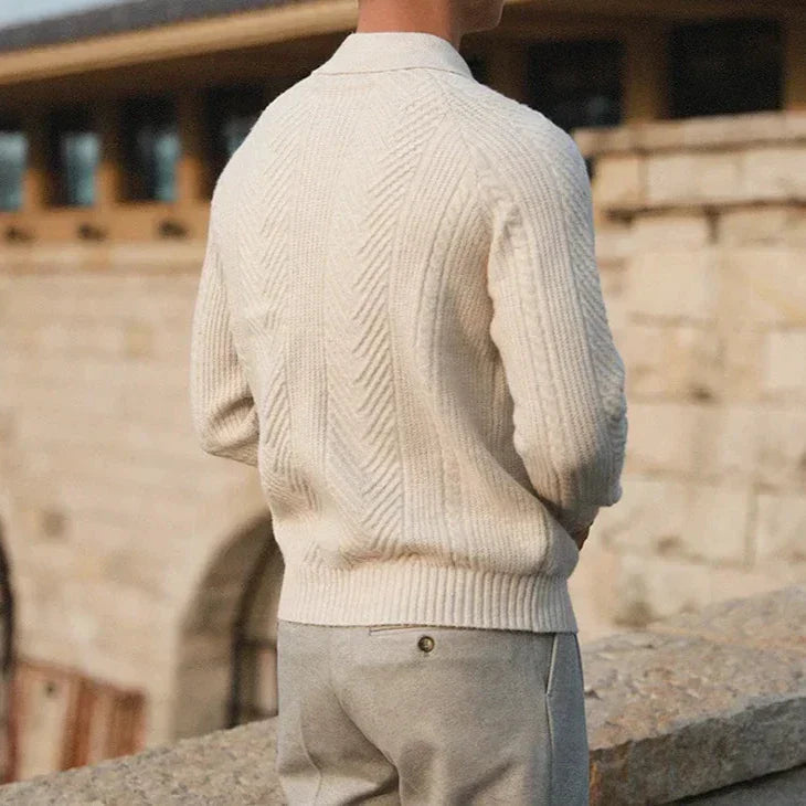 Noah | Old Money Cashmere Knitted Polo Sweater