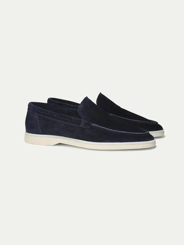 James – Navy Suede Loafers